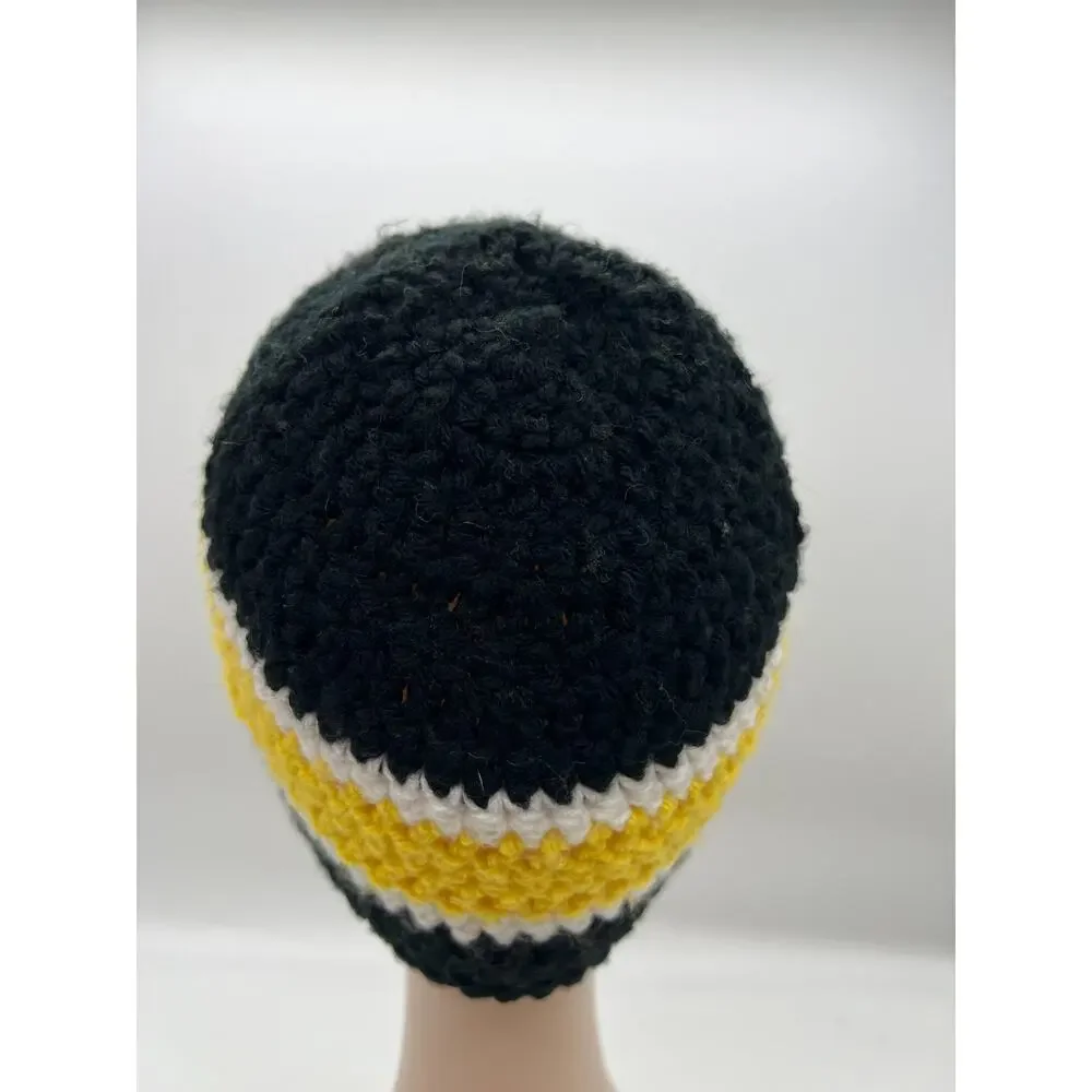 Knit Woven Black white‎ yellow Steelers Beanie Knit Hat Outdoors Unisex Small